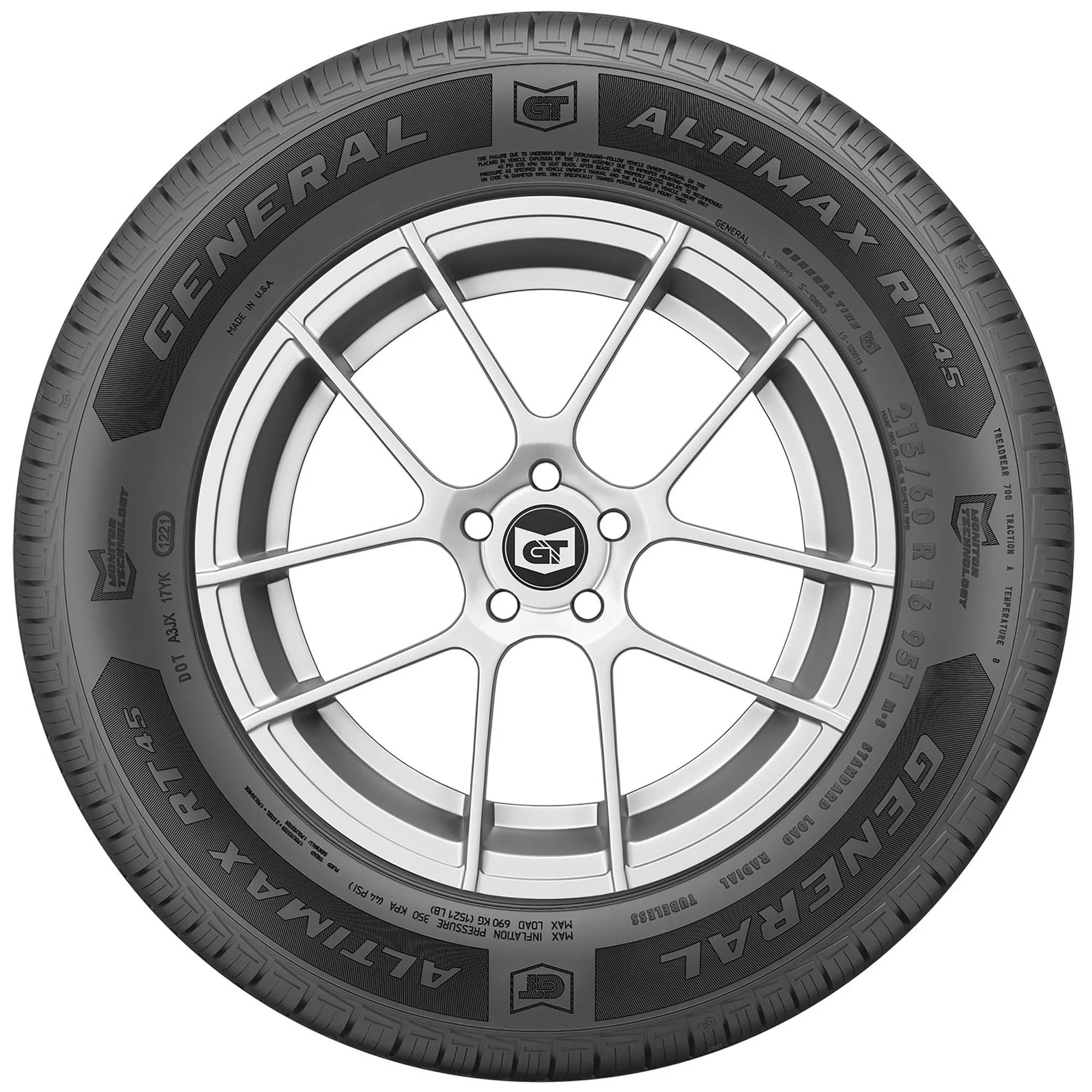 205/45R17 General Altimax RT45 All Season 88V XL Passenger Tire - Image 2