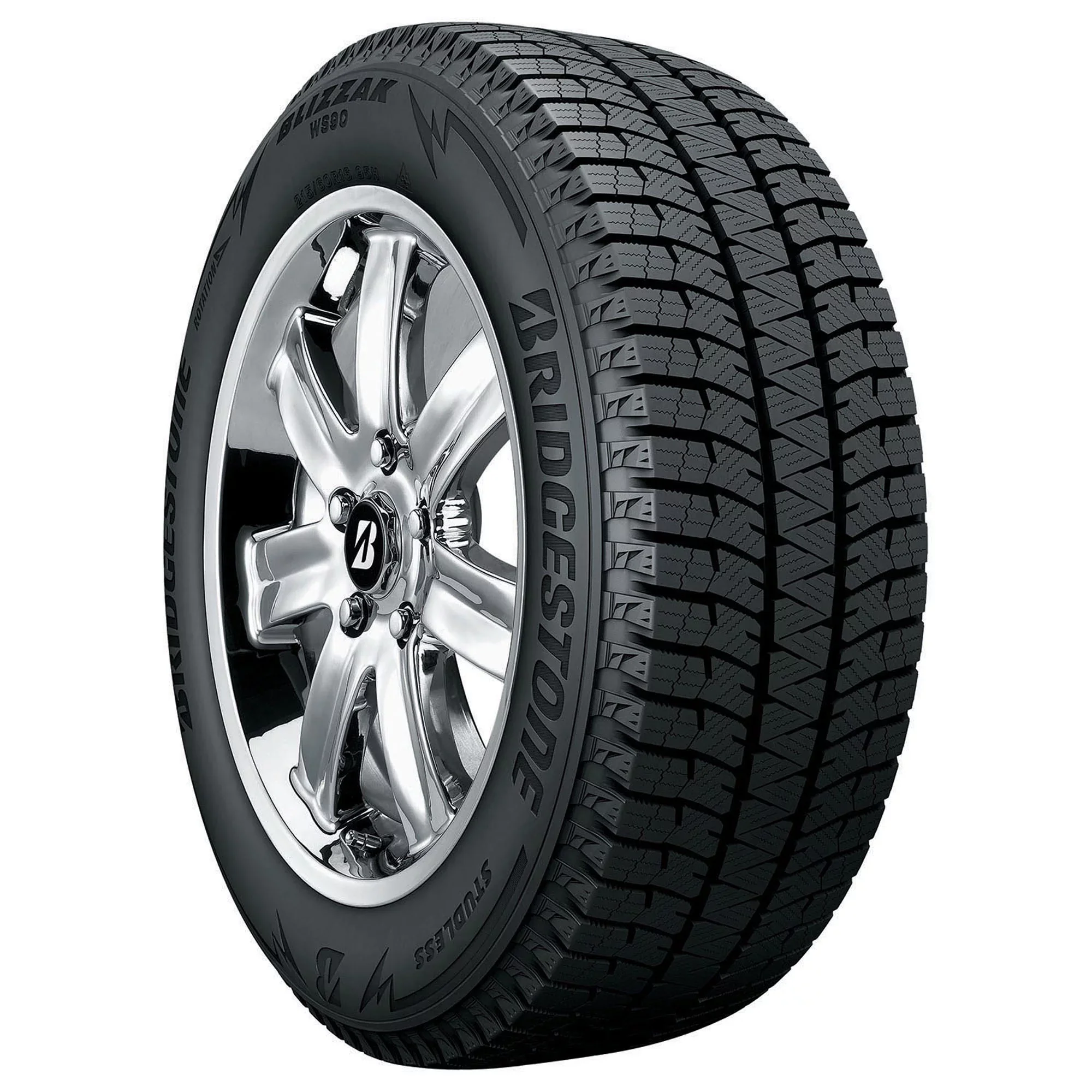 215/45R17 Bridgestone Blizzak WS90 Winter 91T XL Passenger Tire - Image 5