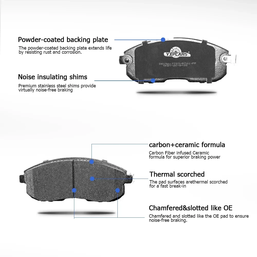 Front & Rear Disc Ceramic Brake Pads for 2002-2012 Nissan Altima 2011-2017 Juke - Image 2