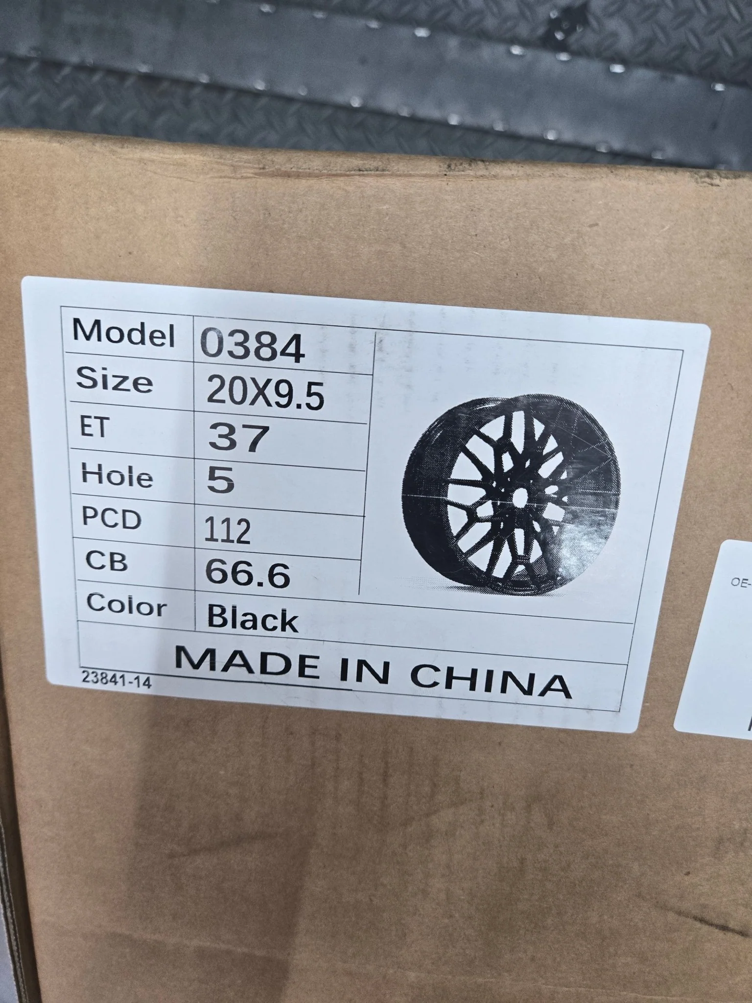 OE-0384 827M STYLE 20x9.5 5x112 GLOSS BLACK - Image 2