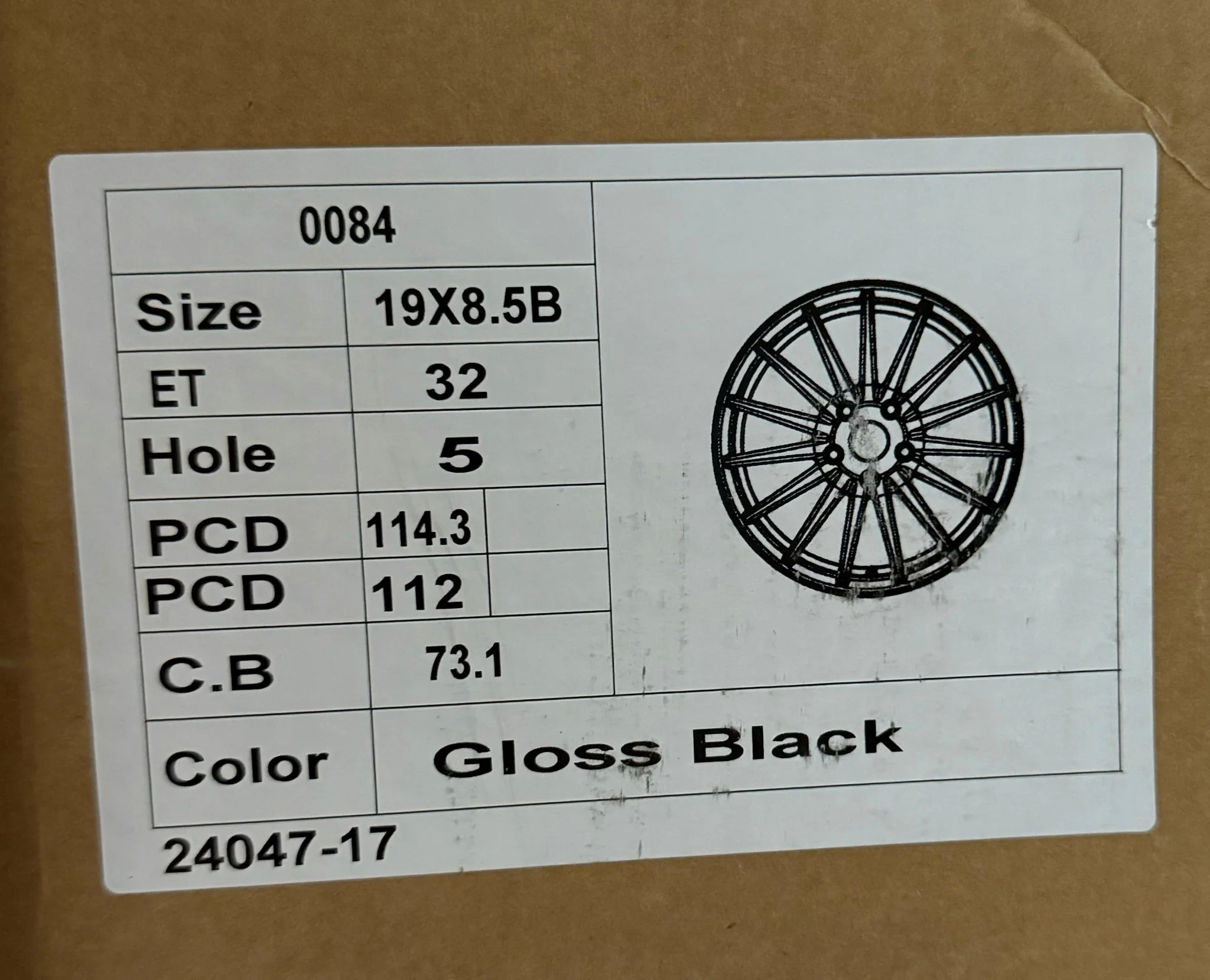 PEGASUS-0084 Si-02 19x8.5 5x112 / 5x114.3 GLOSS BLACK - Image 3