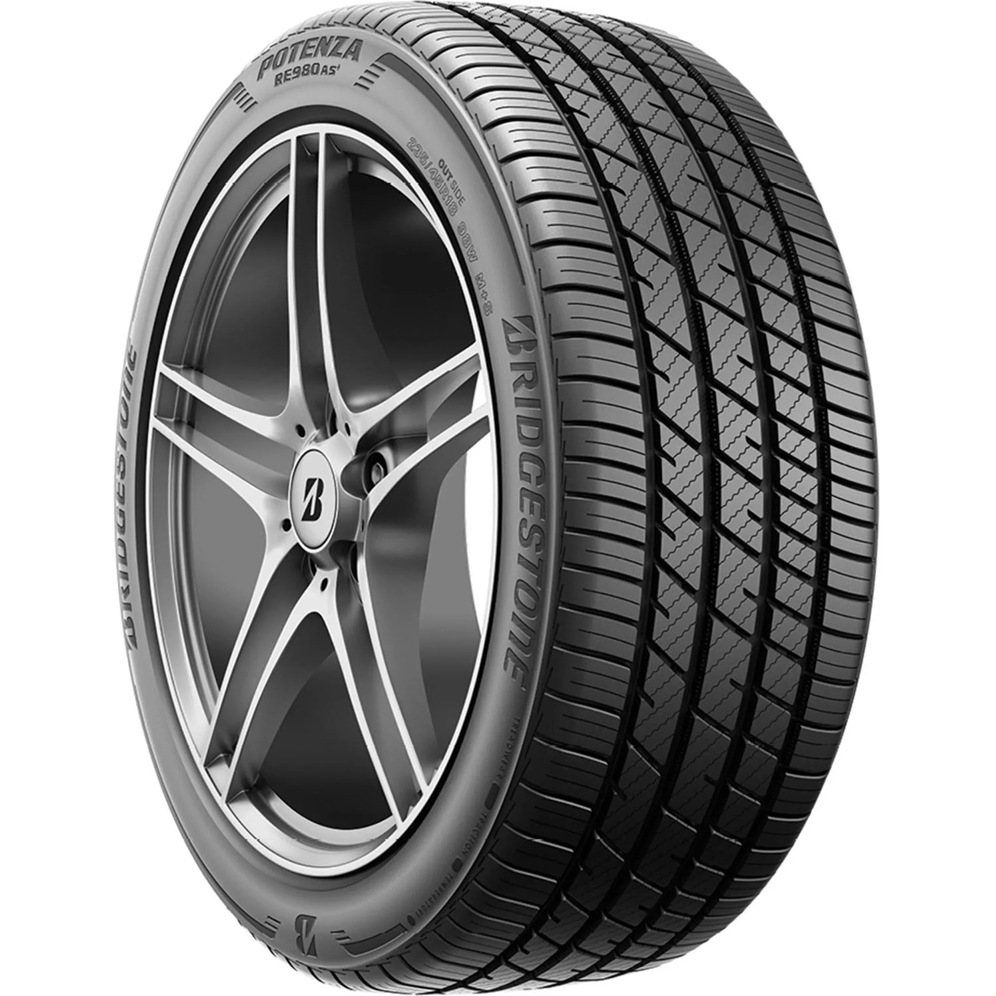 215/45R17 Bridgestone Potenza RE980AS+ Performance 91W XL Passenger Tire - Image 5