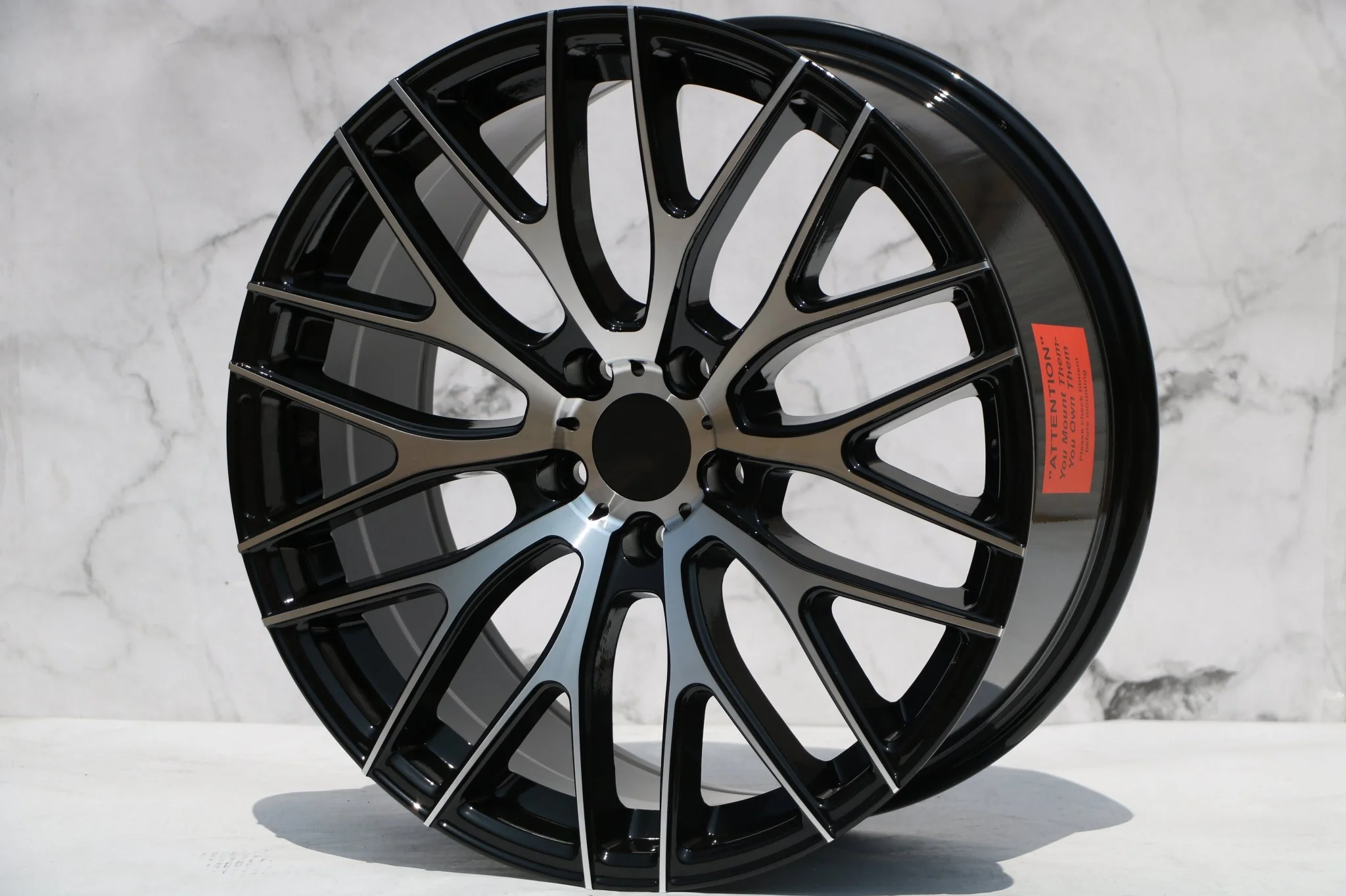 W008 D973 Black Machined Face 19x8.5 ET35 5x112/114.3 CB73.1 - Image 4