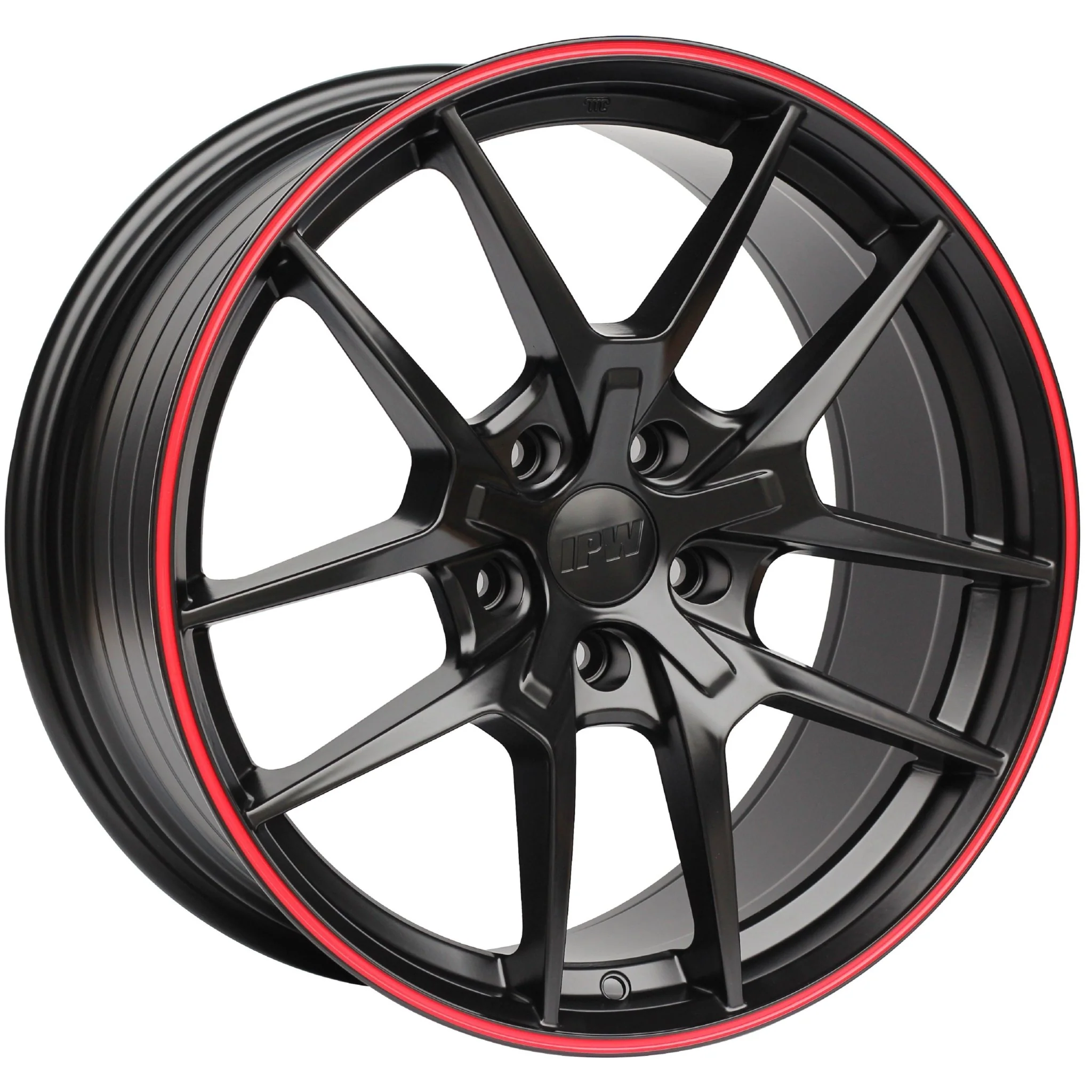 W301 Flow Forged XY31 Satin Black Red Lip 18x8.5 ET35 5x114.3 CB73.1