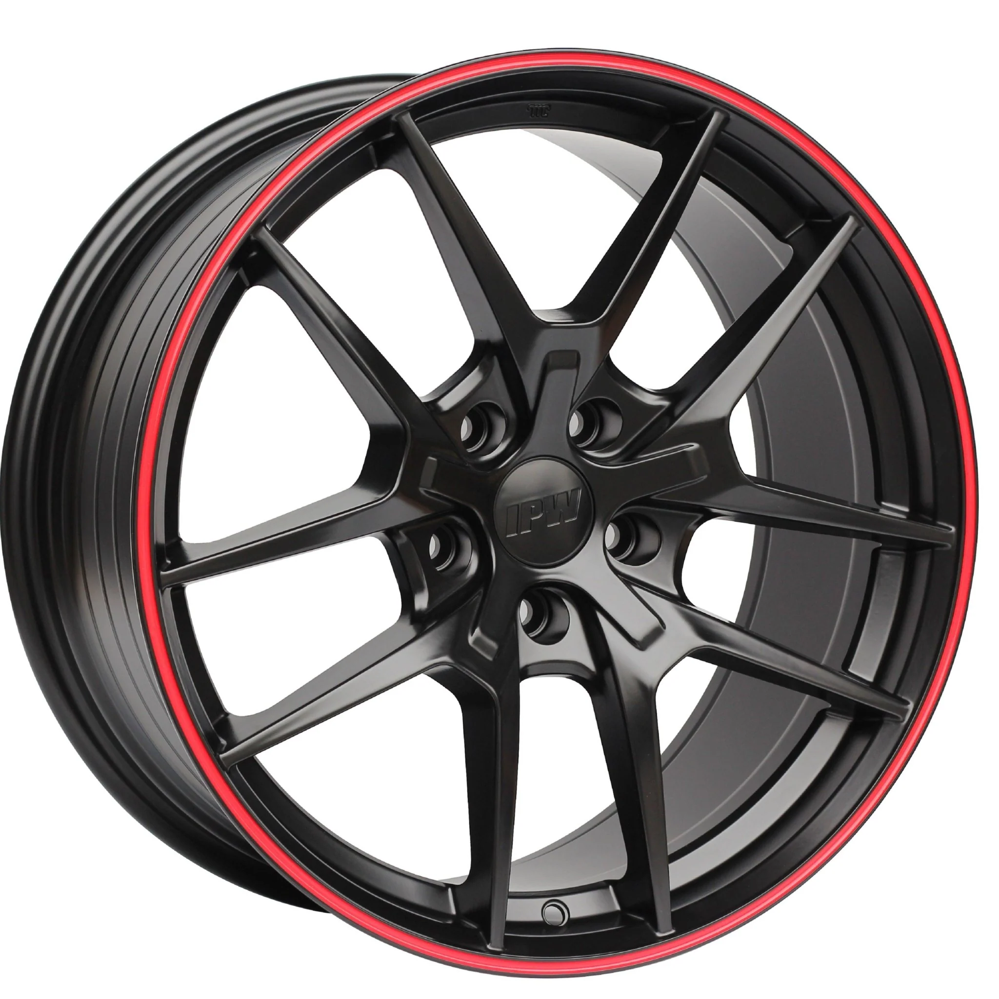 W301 Flow Forged XY31 Satin Black Red Lip 19x8.5 ET35 5x114.3 CB73.1