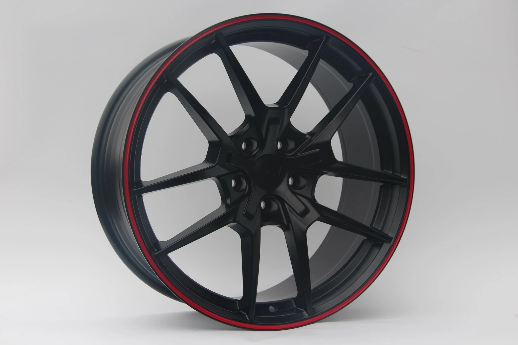 W301 Flow Forged XY31 Satin Black Red Lip 19x8.5 ET35 5x114.3 CB73.1 - Image 2
