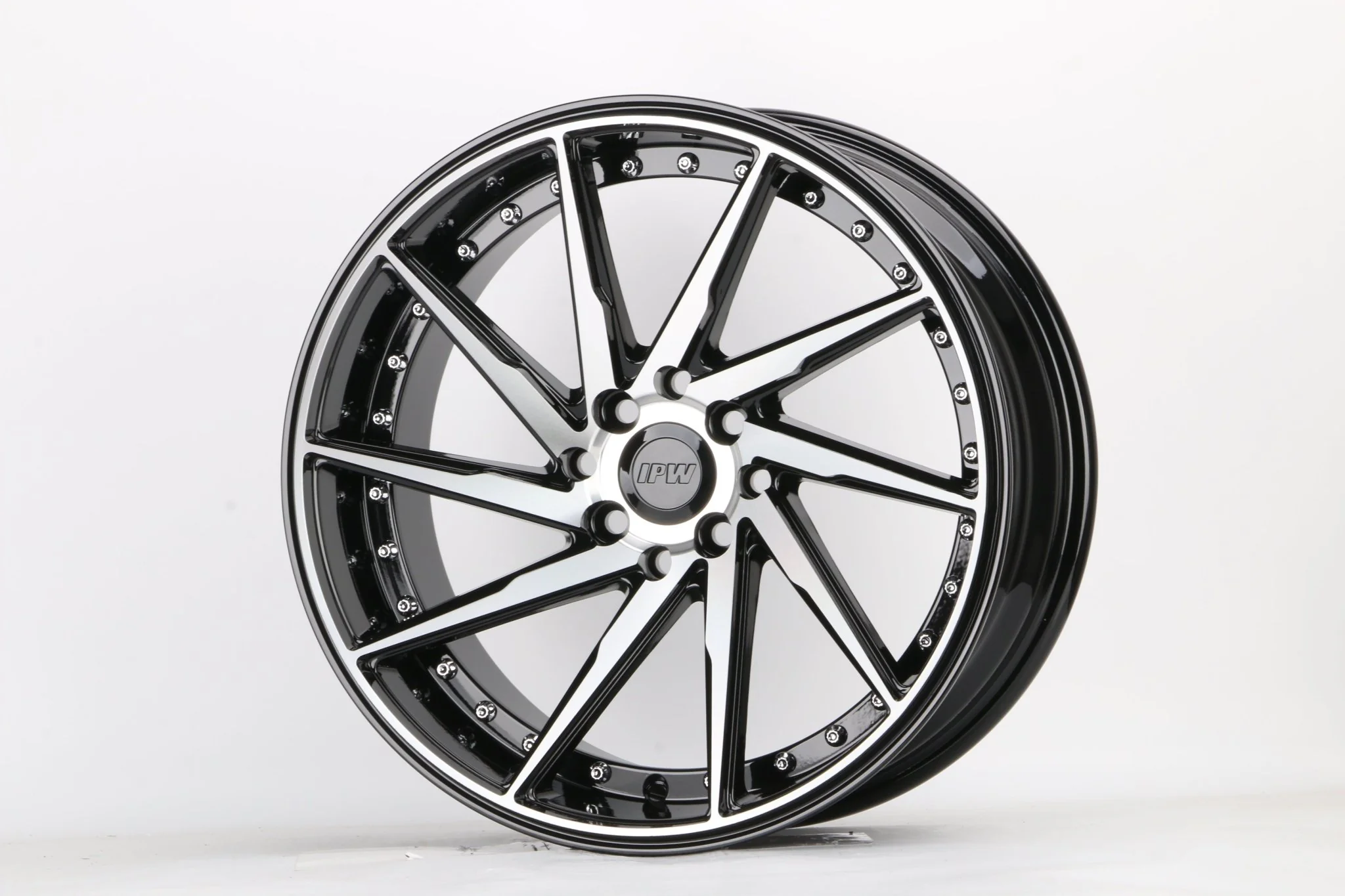 W511 1284 Black Machined Face Silver Rivet 17x8.5 ET35 4x100/114.3 CB73.1 MB-1174 C1058IPW-B - Image 3