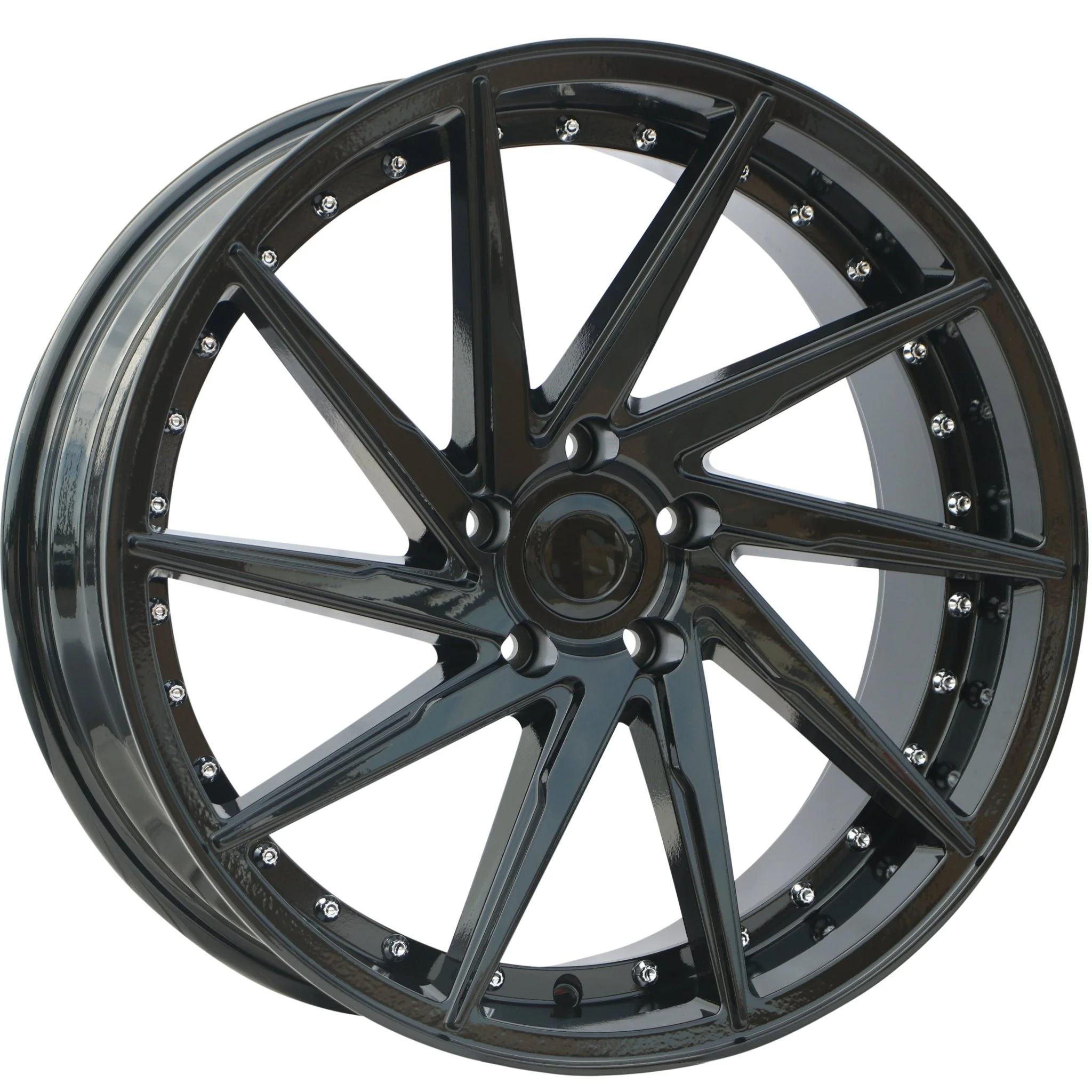 W511 1284A Gloss Black Silver Rivet 19x9.5 ET35 5x114.3 CB73.1