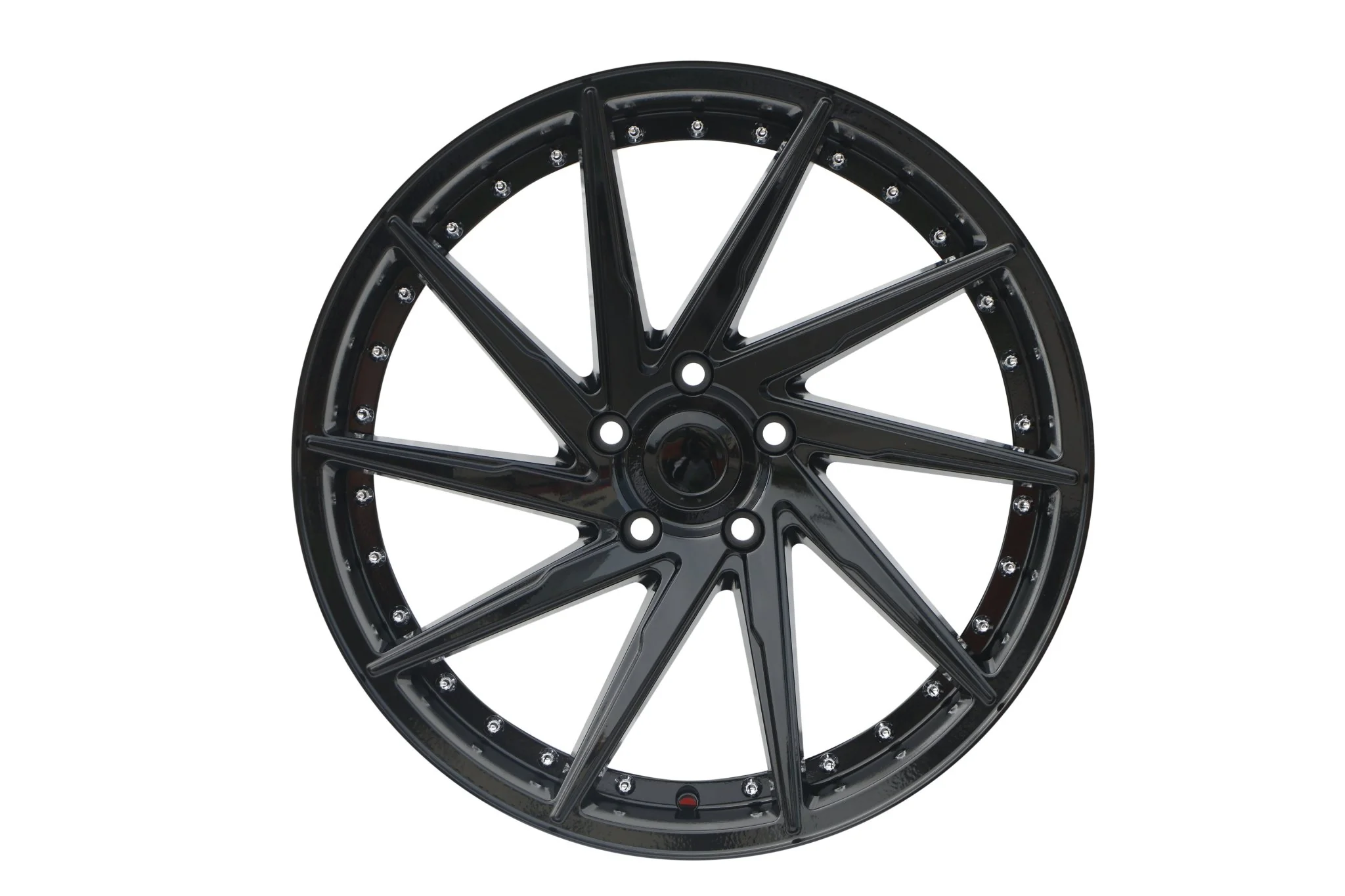 W511 1284A Gloss Black Silver Rivet 19x9.5 ET35 5x114.3 CB73.1 - Image 6