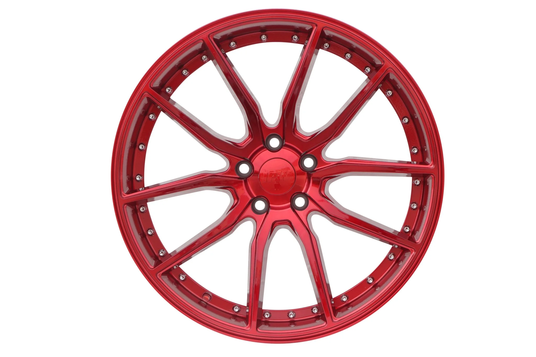 W512 Red with Silver Rivet 20*9.5 ET35 5x114.3 CB73.1 - Image 2