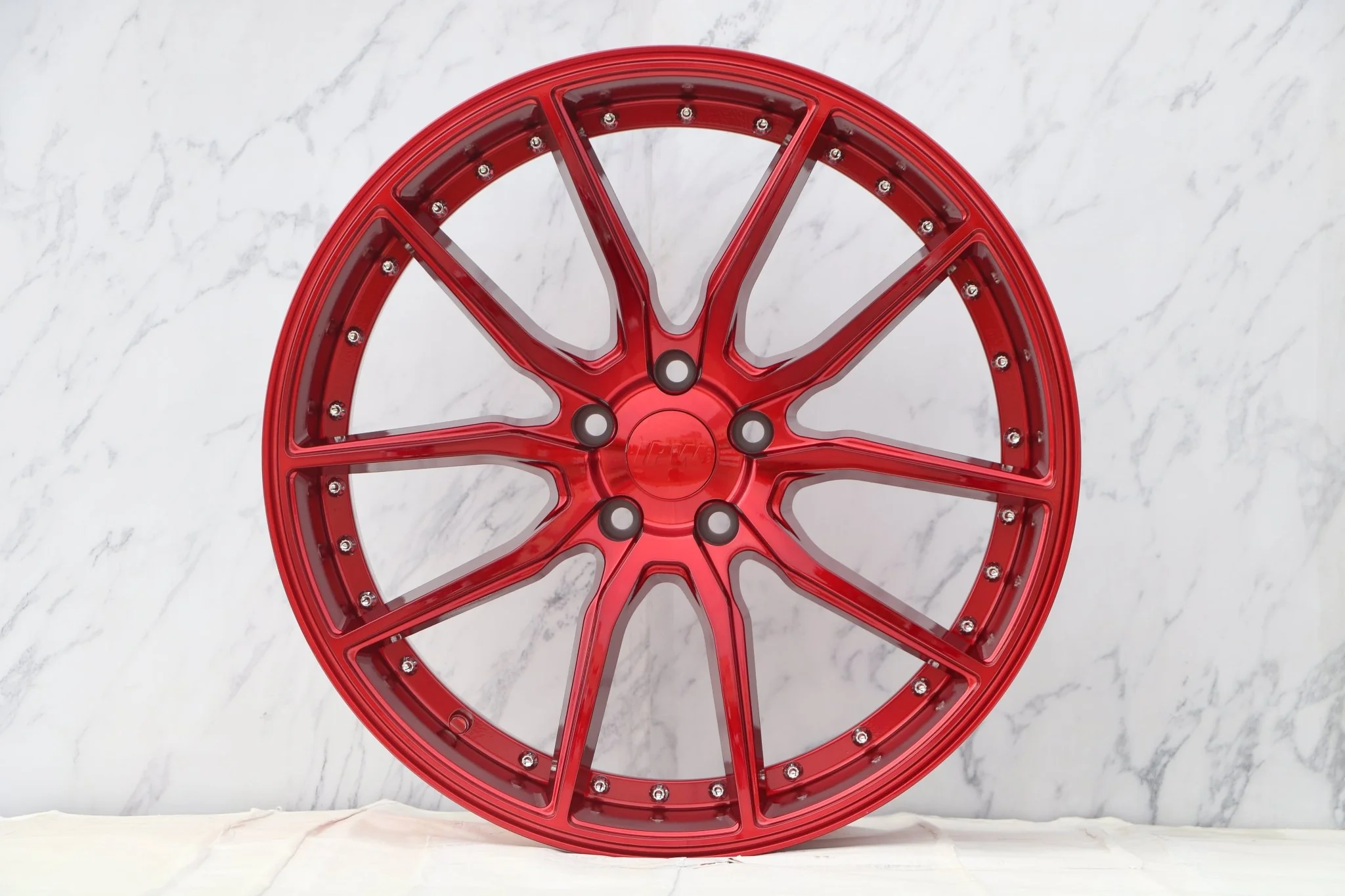 W512 Red with Silver Rivet 20*9.5 ET35 5x114.3 CB73.1 - Image 4