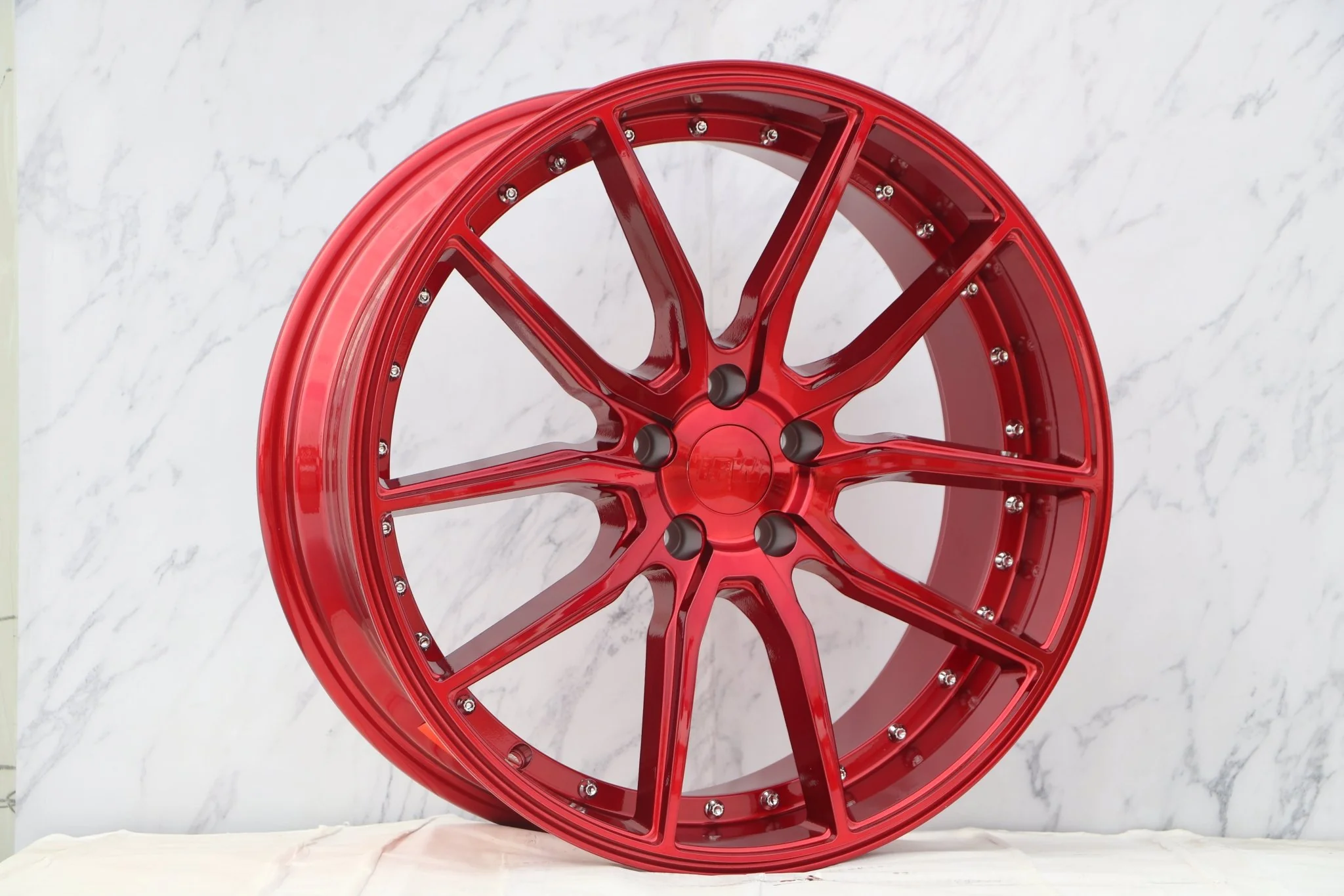 W512 Red with Silver Rivet 20*9.5 ET35 5x114.3 CB73.1 - Image 5