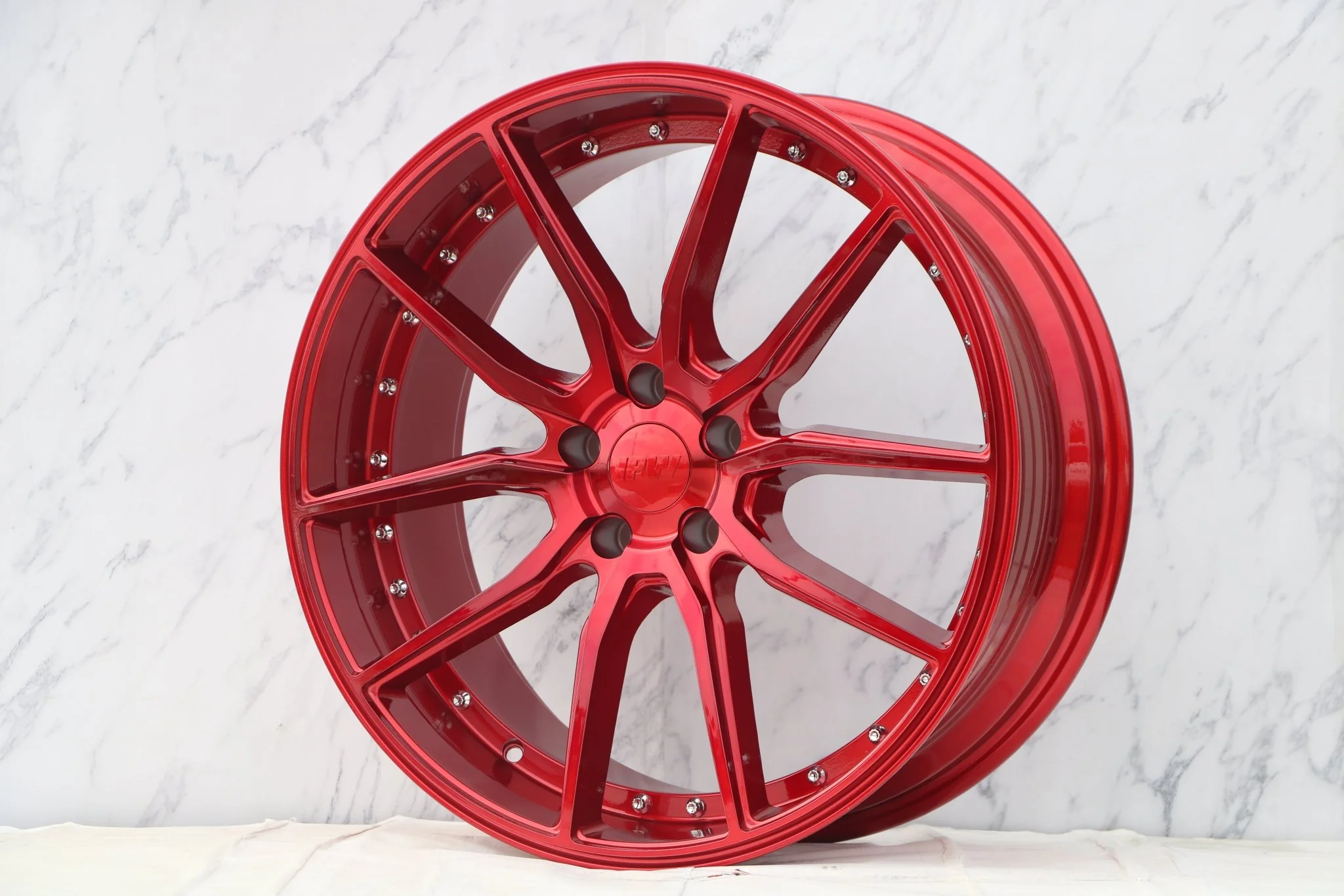 W512 Red with Silver Rivet 20*9.5 ET35 5x114.3 CB73.1 - Image 6