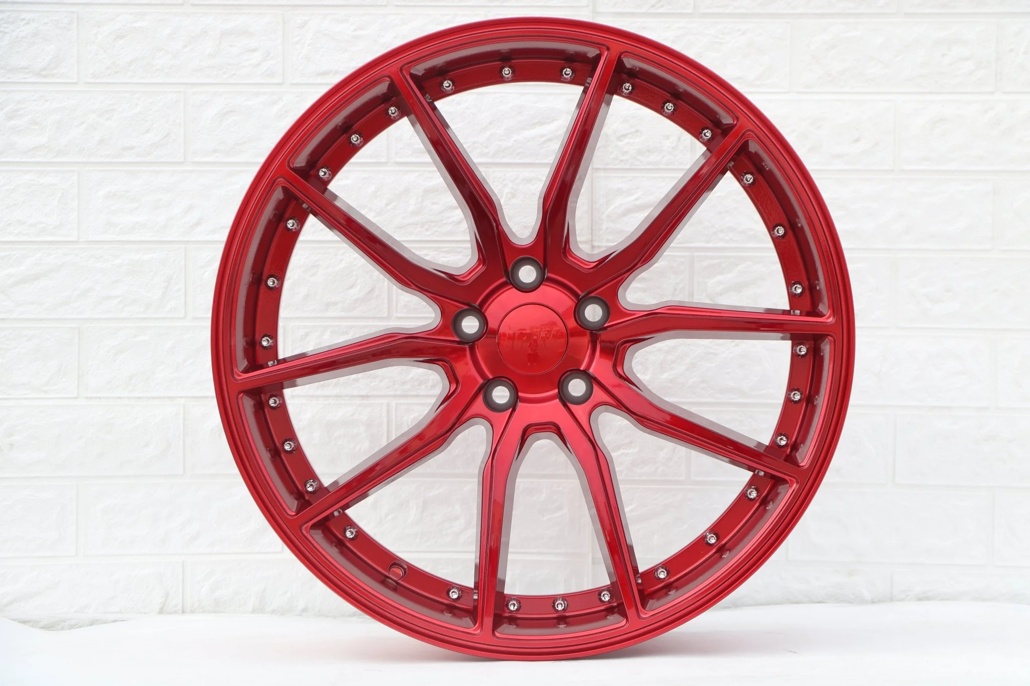 W512 Red with Silver Rivet 20*9.5 ET35 5x114.3 CB73.1 - Image 7