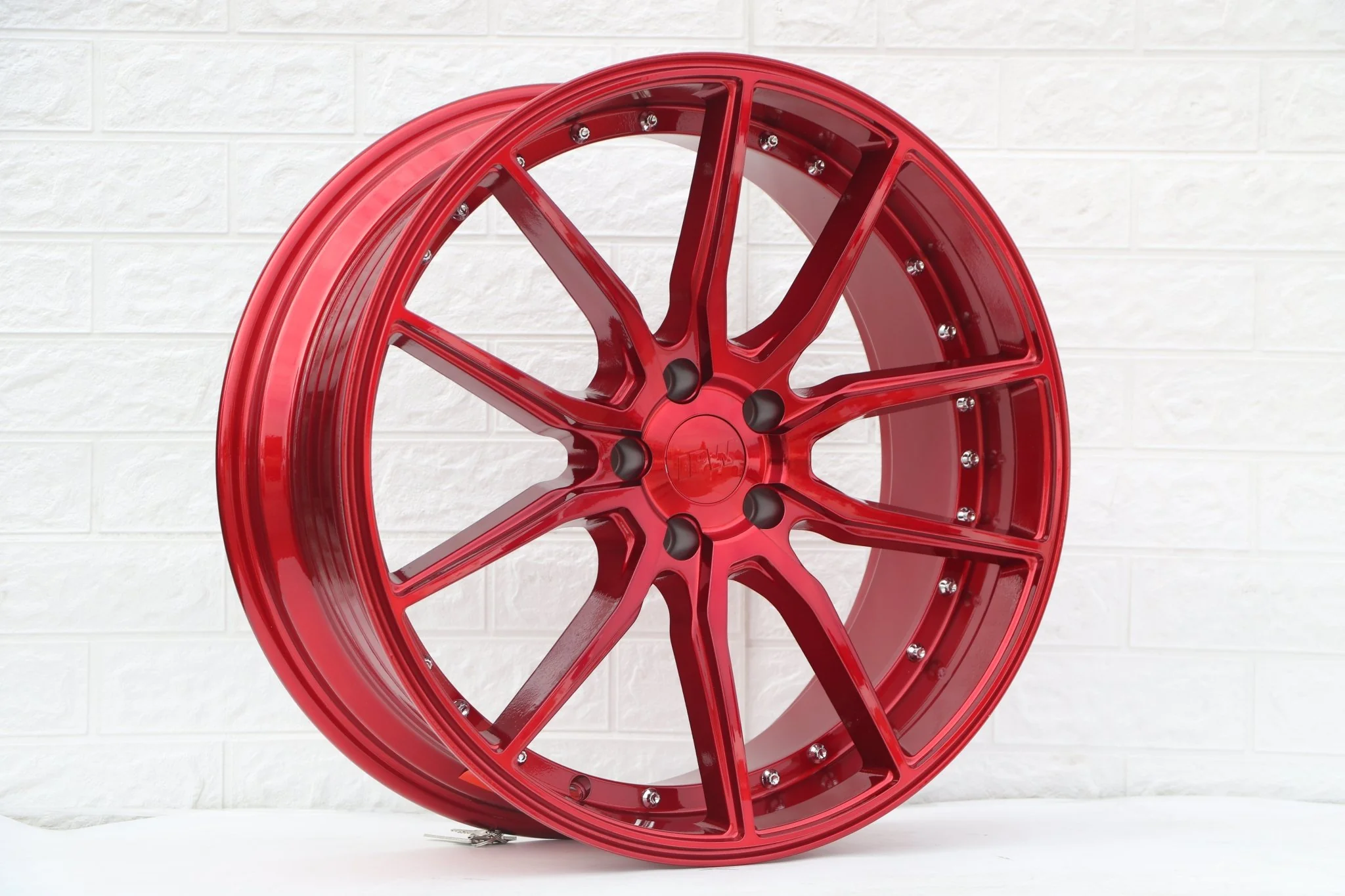 W512 Red with Silver Rivet 20*9.5 ET35 5x114.3 CB73.1 - Image 8