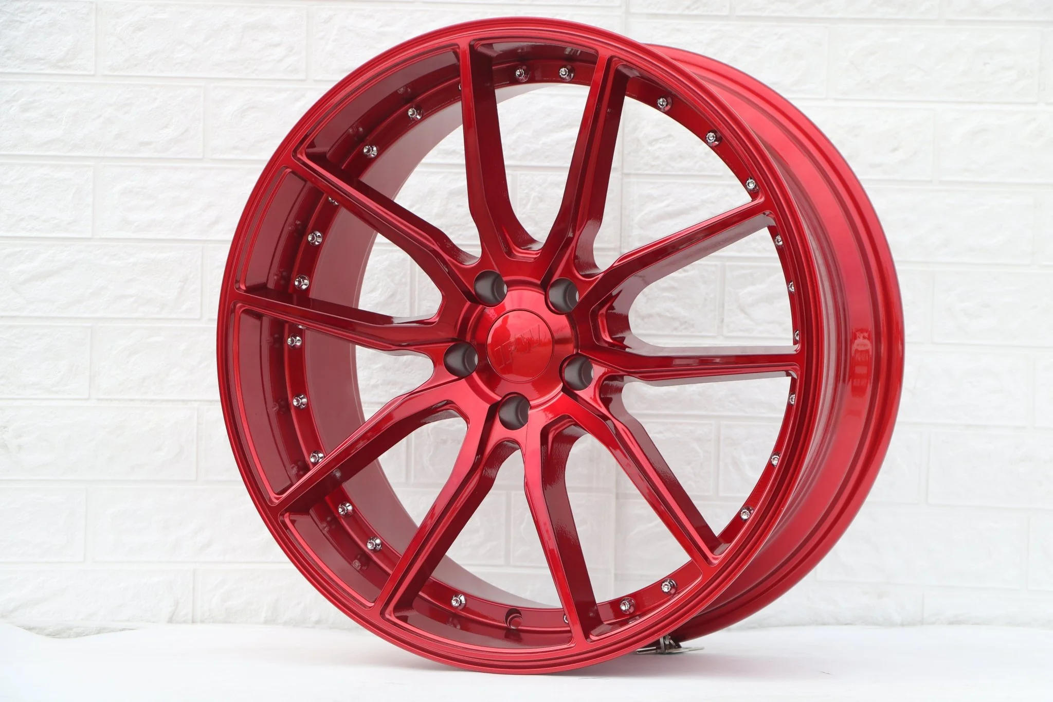 W512 Red with Silver Rivet 20*9.5 ET35 5x114.3 CB73.1 - Image 9