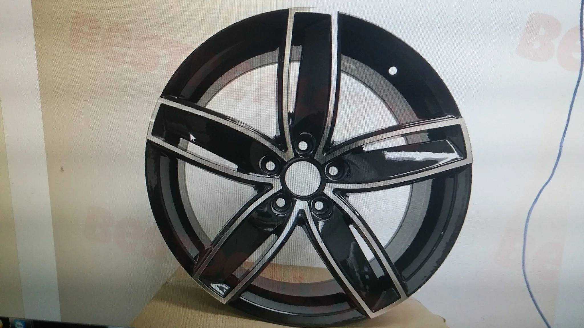 W609 681 Black Machined Face 17x7.5 ET45 5x112 CB57.1 - Image 2