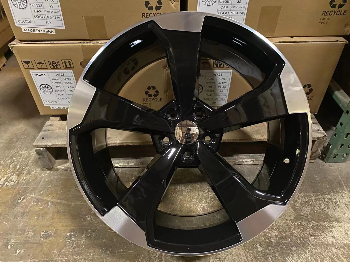 W666 Black Machined Face 20x9.0 ET35 5x112 CB66.56 - Image 7