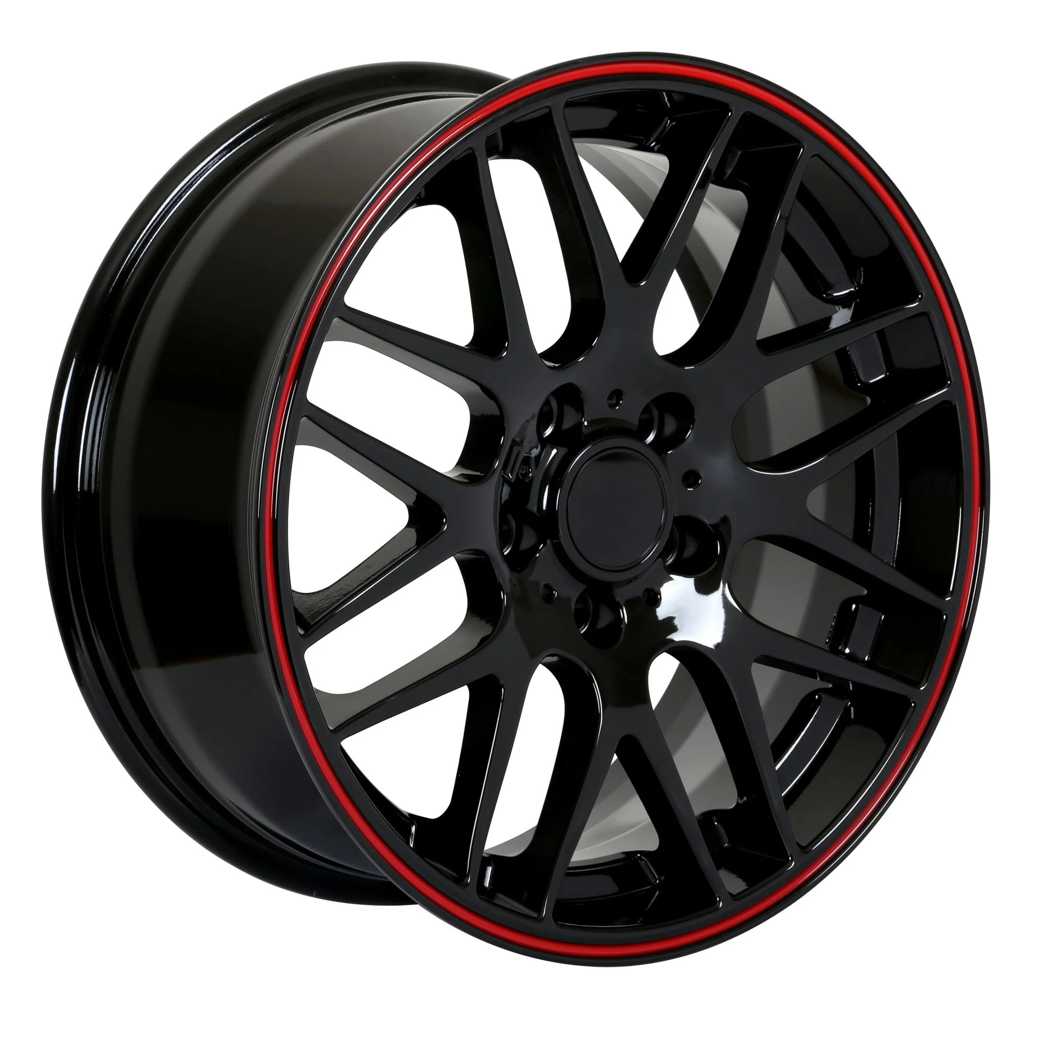W703 Black Red Lip 19x8.5 ET35 5x120 CB72.56 - Image 9