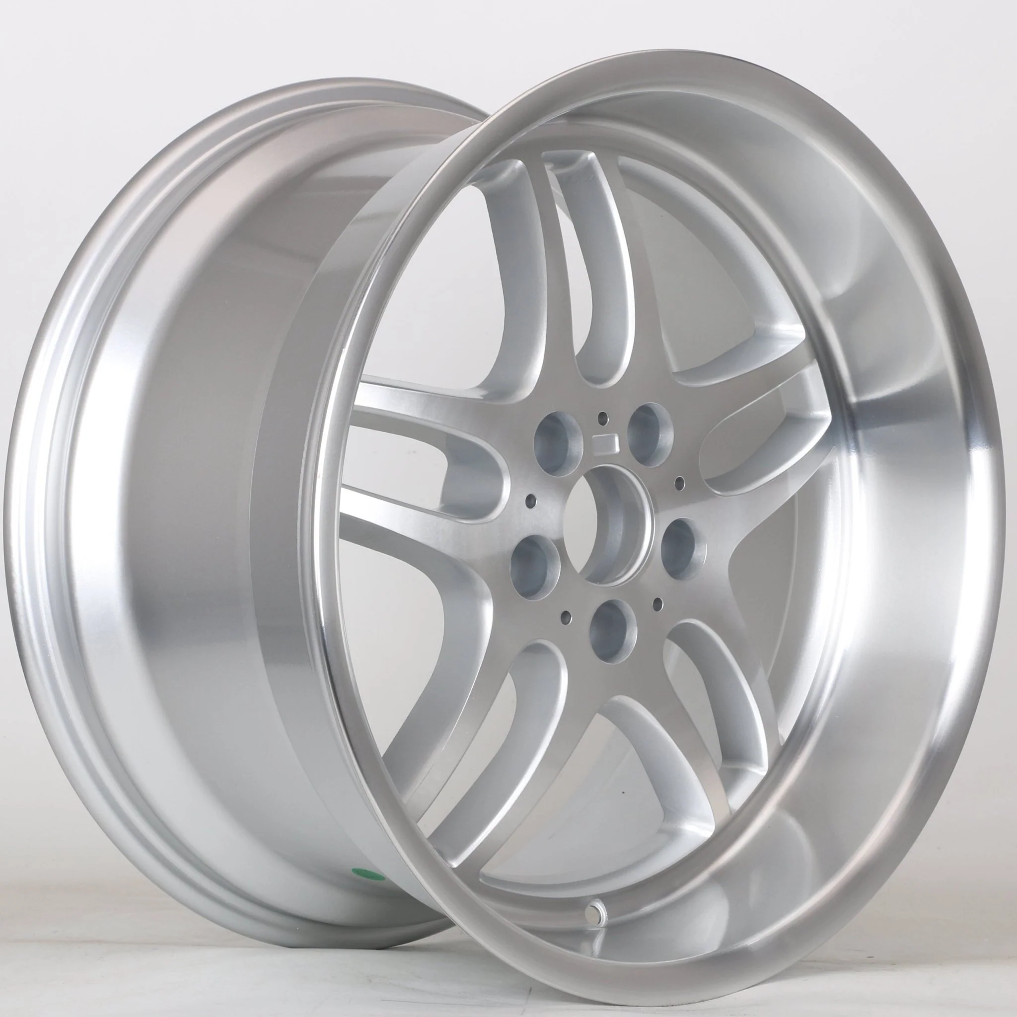 W710 JL141 Silver Machined Lip 17x8 ET13 5x120 CB74.1