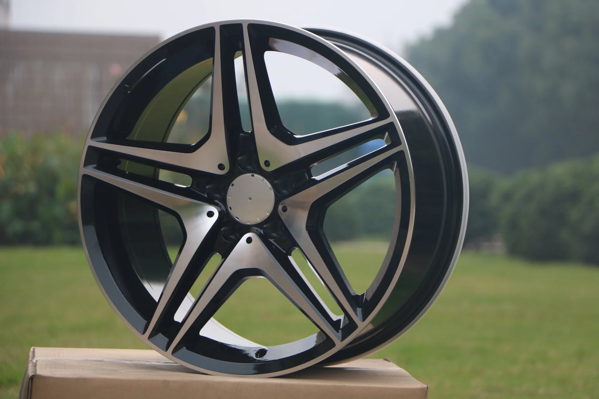 W828 Black Machined Face 18*9.5 ET35 5*112 CB66.6 - Image 5