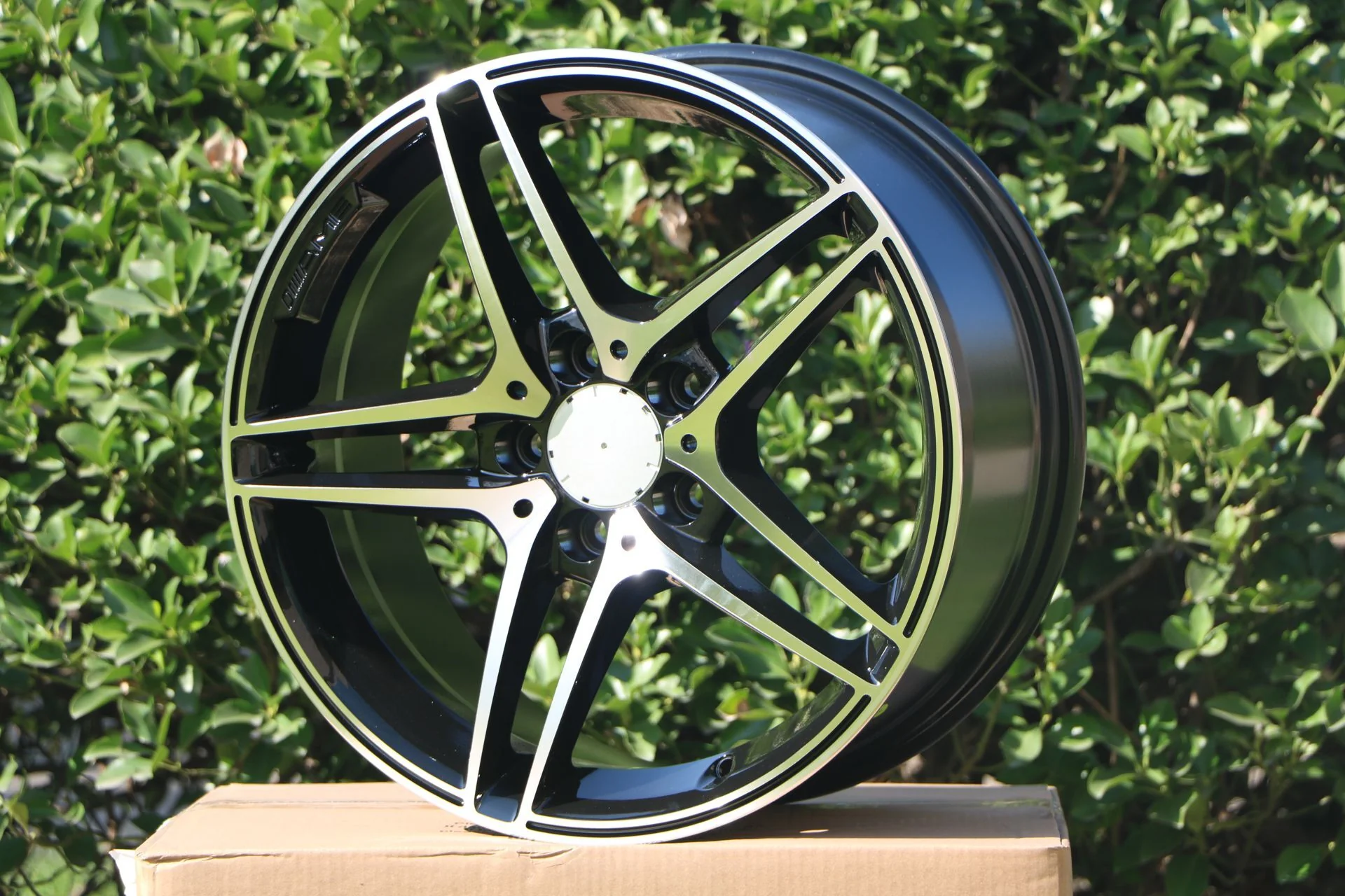 W828 Black Machined Face 19*8.5 ET45 5*112 CB66.6 - Image 3