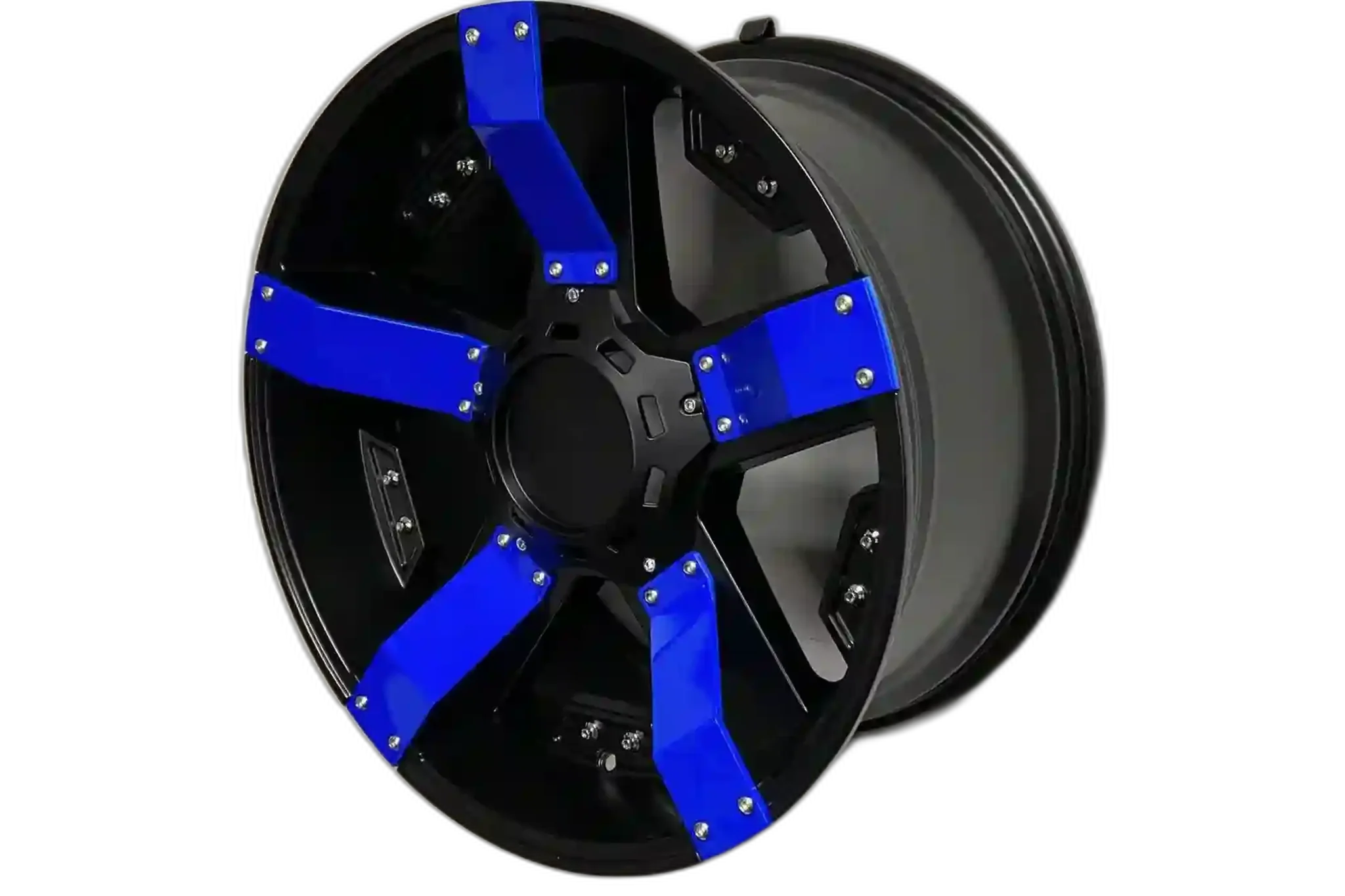 W925 1614 Satin Black With Blue Strip 20x10 Et13 6x135/139.7 CB110.5 - Image 3